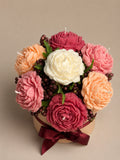 Peonías — Arreglo Bouquet Ramo de Velas de Soya Aromáticas · 7 velas