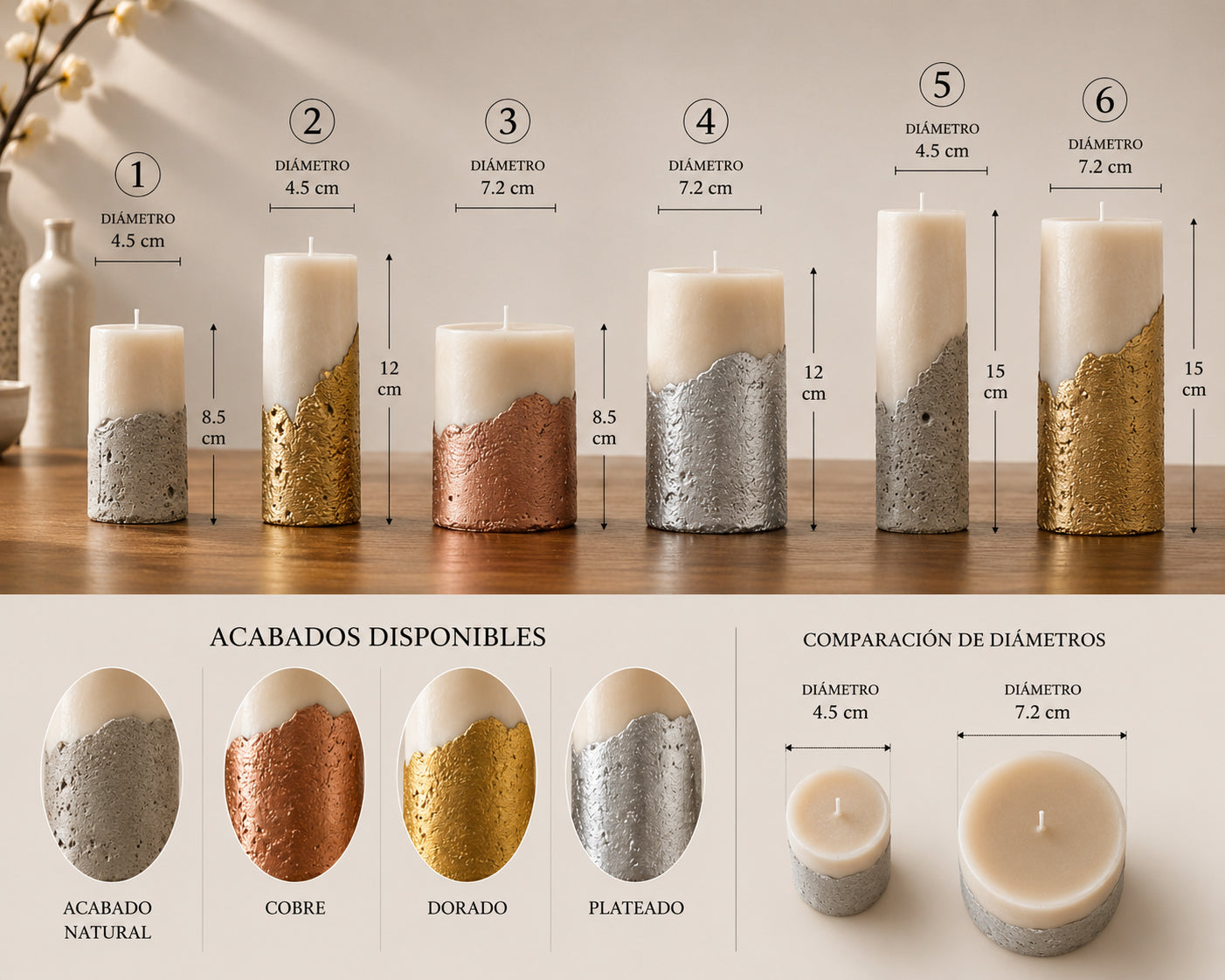 Hormigón Dorado — Vela de Soya