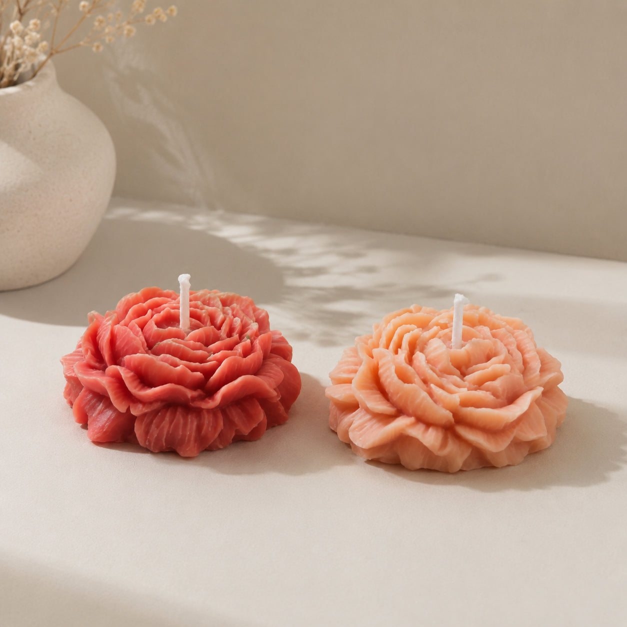 Peonía — Dúo de Velas de Soya Aromáticas · 2 velas