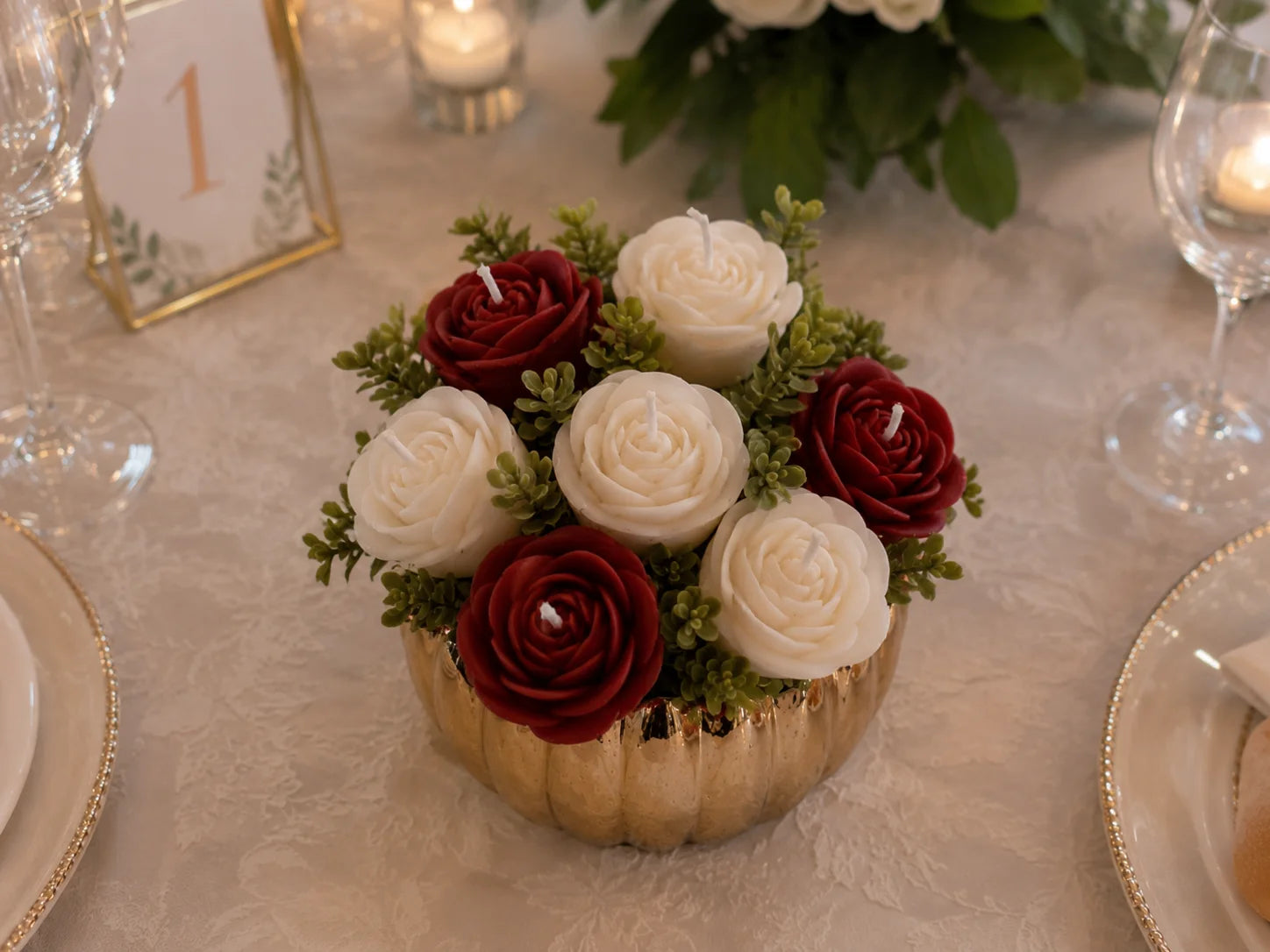 Rosas - Ramo Bouquet de Velas Aromáticas 7 uds