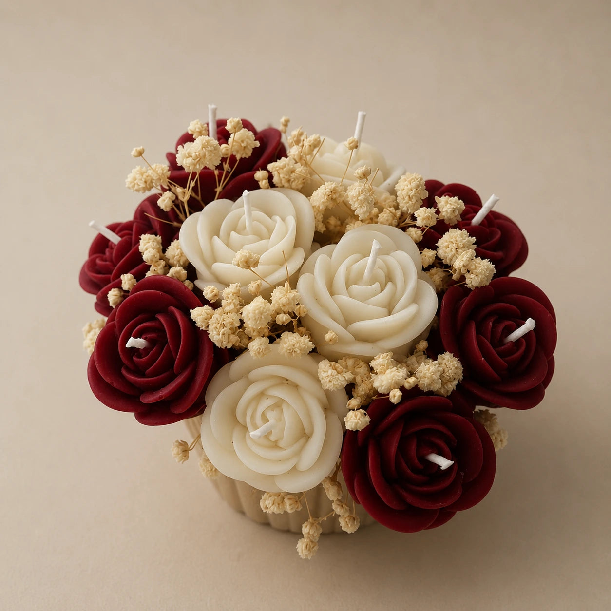 Rosas- Ramo Bouquet Flores de Velas Aromáticas 10 uds