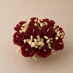 Rosas — Arreglo Bouquet Ramo de Velas de Soya Aromáticas y Base Dorada · 10 velas