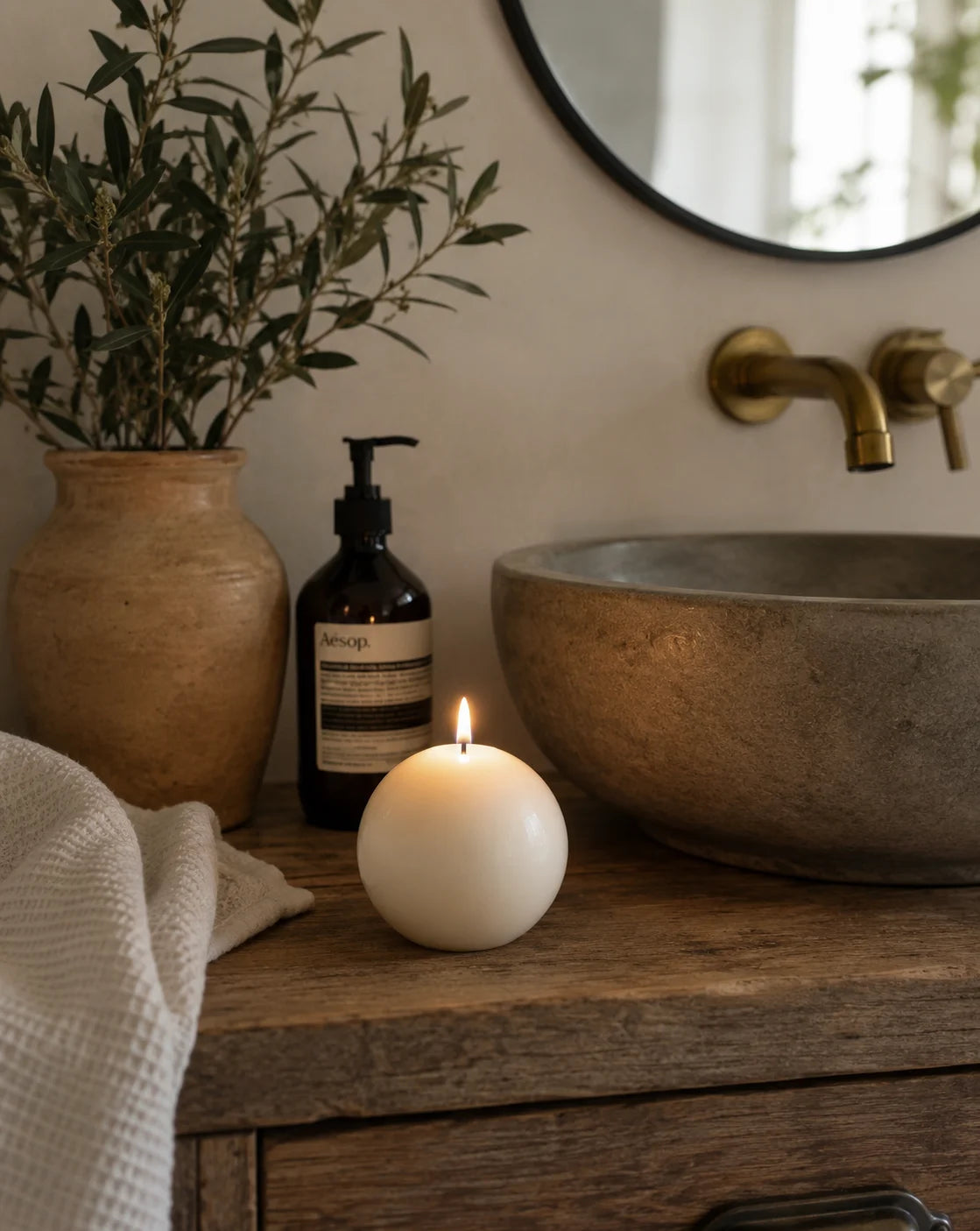 Esfera Redonda — Vela de Soya Aromática