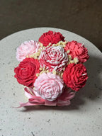 Peonías — Arreglo Bouquet Ramo de Velas de Soya Aromáticas · 7 velas