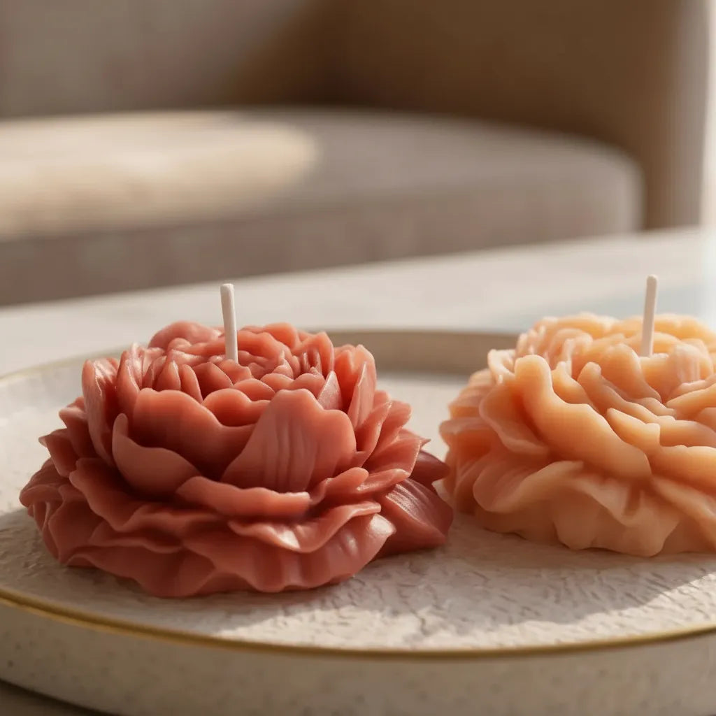 Peonía — Dúo de Velas de Soya Aromáticas 2 uds