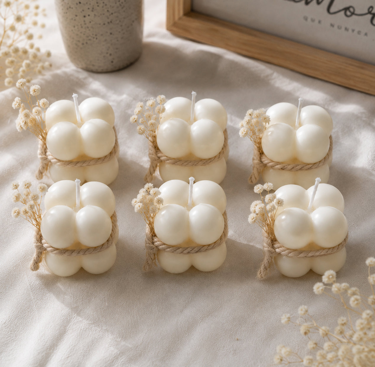 Colección Bubble — Velas de Soya Aromáticas · 6 velas