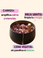 Ritual — Vela de Soya Aromática con Palo Santo y Cuarzo