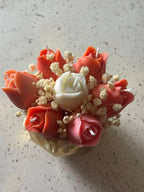 Tulipanes — Arreglo Bouquet Ramo de Velas de Soya Aromáticas y Base Hexagonal Dorada · 7 velas