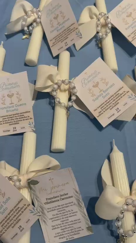 Alma — Vela de Soya Aromática · Cirio para Primera Comunión