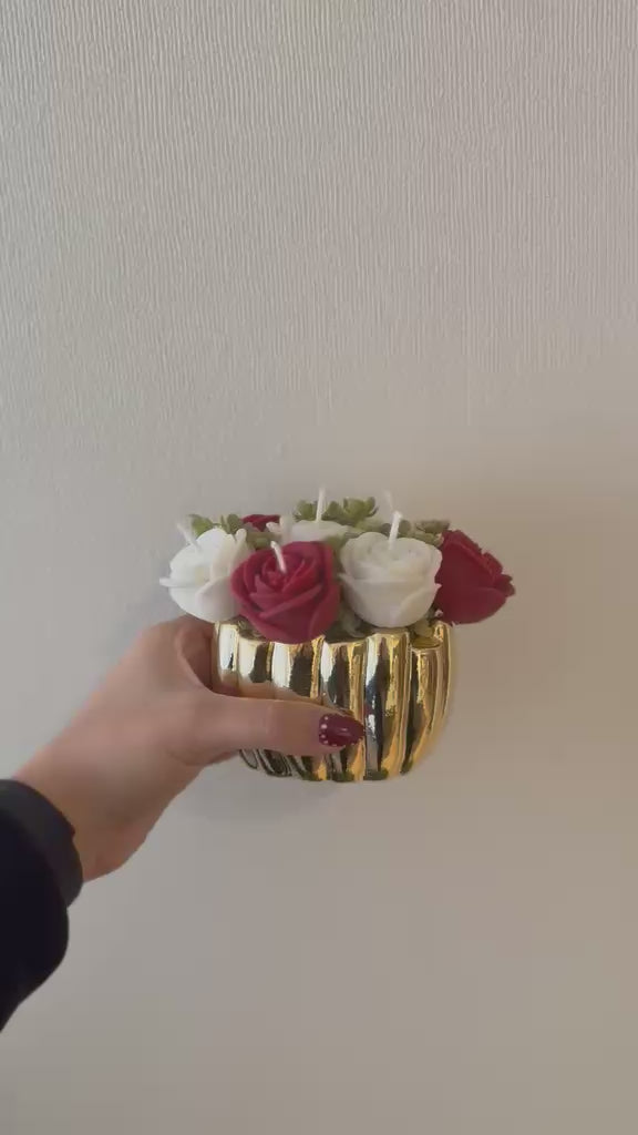 Rosas - Ramo Bouquet de Velas Aromáticas 7 uds